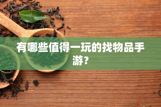 有哪些值得一玩的找物品手游？