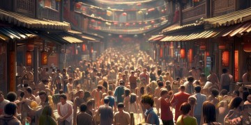 问道手游中能看到人群吗？